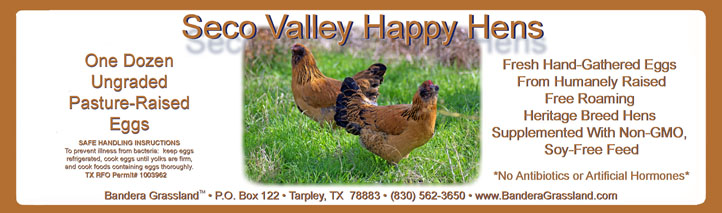 Seco Valley Happy Hens label