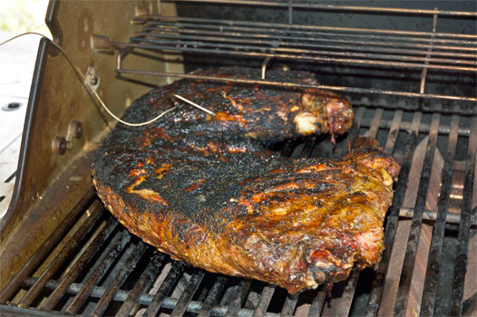 Smoked side of pork